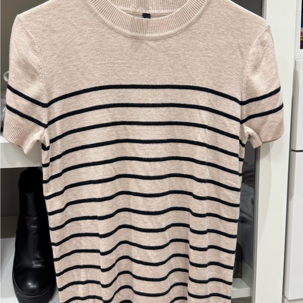 Striped Beige and Black Women's Shirt